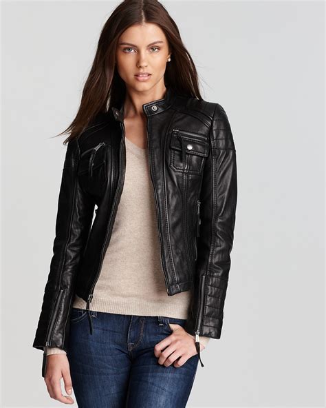 chaquetas de mujer michael kors|Michael Kors leather jacket.